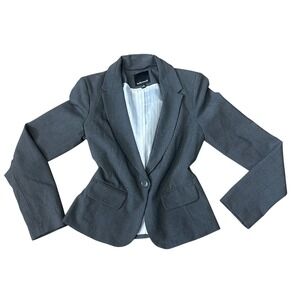 hollywould‎ Office Siren Women's Grey Single Button Blazer Jacket Size Medium